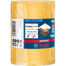 Bosch 1 x Expert C470 Sandpaper Roll (for Paint on Wood, 115 mm x 5 m, Grit 240, Professional Accessories Hand Sanding)
