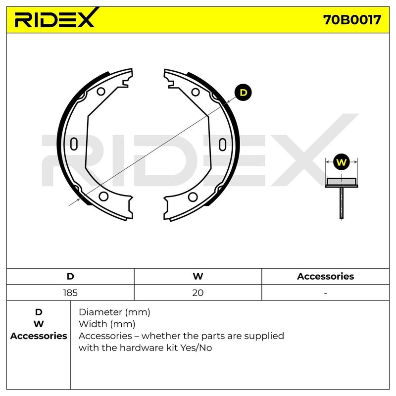 RIDEX Brake Shoe Set 70B0017 Rear B10 (E39) B10 Estate