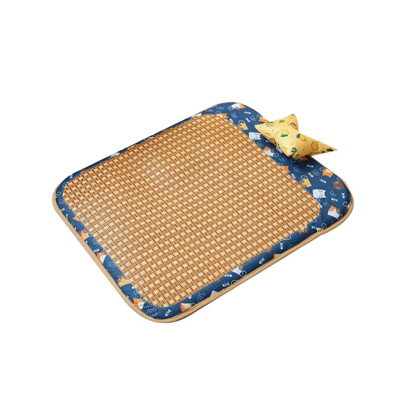 Dog Rattan Cooling Mat Bite Resistant Comfortable Breathable Cat Cooling