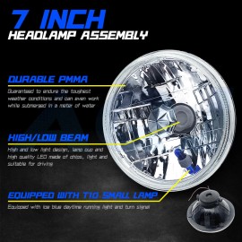 AQJ 2X 7" Inch LED Car Headlight Parts Round HI/LO Beam for Chevy Pickup Truck3100