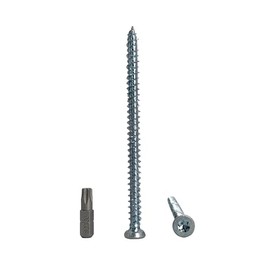 (Pack of 15) Galvanised Steel 7.5 x 112mm Concrete Frame Screws Wood Screws Torx Head Masonry Screw Flat Head (15, 7.5 x 112 mm)