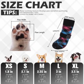 EXPAWLORER Dog Socks to Prevent Licking Paws, Pet Shoes for Hot Pavement, Anti-Slip Dog Booties for Hardwood Floors, Boots & Paw Protectors for Small Medium Large Senior Breeds, Pink&Blue Small