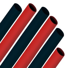 6-Piece TEMCo 3/4" Marine Grade Heat Shrink Tube 3:1 Adhesive Glue Lined 3 RED + 3 BLACK 4ft each