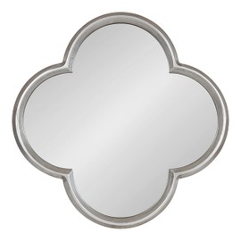 Kate and Laurel Krisi Glam Scalloped Wall Mirror, 28 x 28, Silver, Decorative Scallop Shaped Mirror with Irregular Flower Shaped Frame and Traditional Finish
