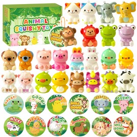 24PCS Animal Squishy Toys for Kids Party Favors Bulk for Goodie Bags Pinata Stuffers Birthday Gifts Classroom Prizes for Boys and Girls
