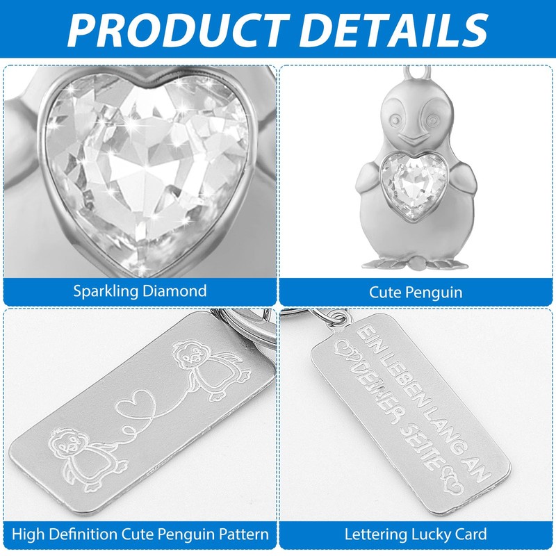 Penguin Keyring with Engraving "Ein Leben Lang an Deiner Seite"