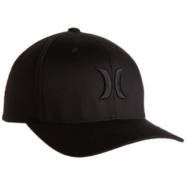 Hurley Men's One and Only Flexfit Hat, Black, Small/Medium