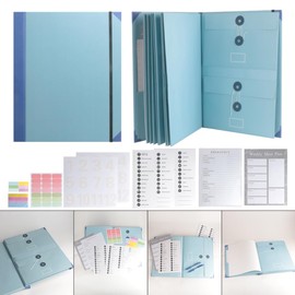 Document Organizer Folio,Binder Organizer, in Case I Go Missing Binder, Important Document Organizer, Document Organizer with Pockets File Home School Office Supplies (Blue)