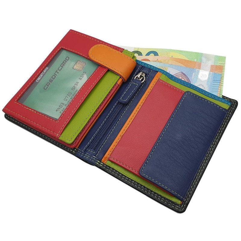 myledershop Cowhide Nappa Leather Women's Purse/Wallet/Purse with RFID & NFC