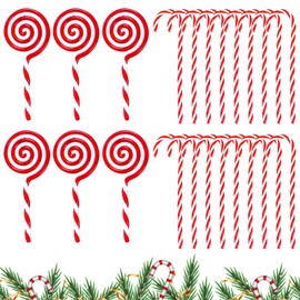 Colorich 24 Pcs Candy Cane Christmas Decorations, Christmas Tree Decorations, Lollipop Xmas Decorations, Christmas Decorations Tree Hanging Ornaments for New Years Holiday Party Decor Party Gift