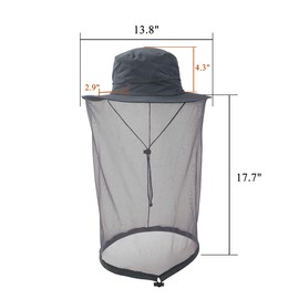 FALETO Men's t Safari Mesh Hats Outdoors Fishing Hat Sun Proction Cap with Neck Flat Bonnie Bucket Adjustable Caps Gorras para Hombres Summer Hunting Large Brim Hat for Women Grey