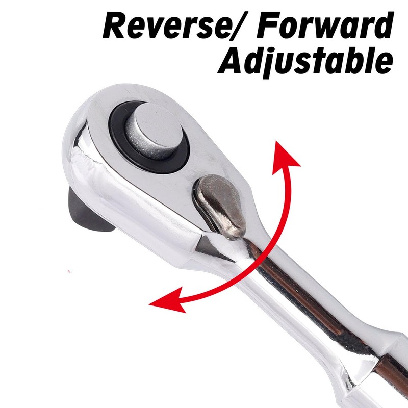 Bestgle 2 in1 Mini Ratchet Wrench, 1/4" Drive Hex Bit