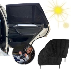 Sonnenschutz Auto Baby, Sonnenschutz Auto Kinder, 2 Stück Universal Sonnenblende Auto Netz, Auto Sonnenschutz Baby, Dehnbar bis 110 x 57CM, für Schützt Mitfahrer, Kinder & Haustiere