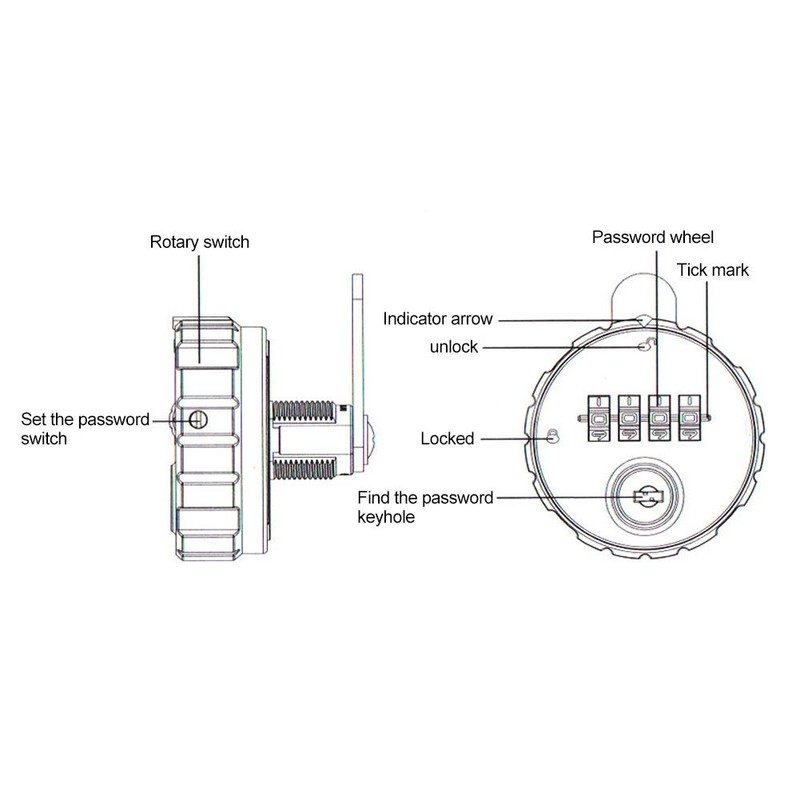Code-Lock Digital Code Combination Zinc Alloy Cam Cabinet Comfortable Code