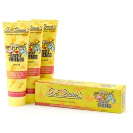Dr. Bauer's Lovely Friends Toothpaste with Glitter Motifs, Many Great Flavours, Toothpaste for Children and Adults, Sustainable Packaging, 90 ml per Tube Jungle, Pack of 3 (3 x 90 ml)