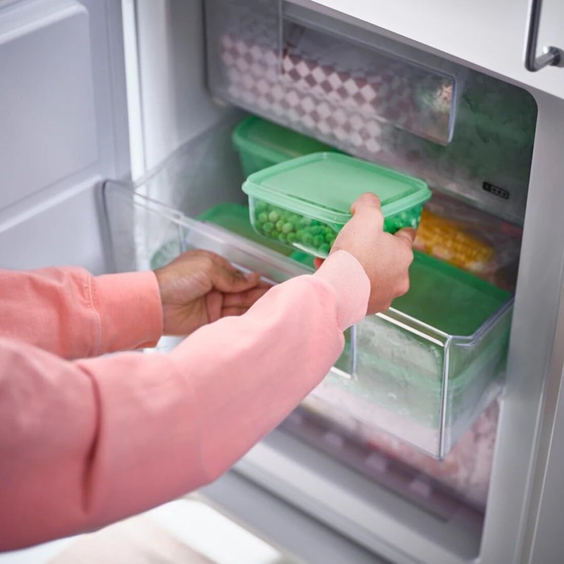 IKEA PRUTA Food container with lid, set of 17, green