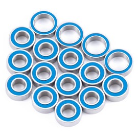 Runup 16 Pieces RC Rubber Sealed Ball Bearing Kit for Tamiya TT-02B Plasma Edge II XB Neo Scorcher 4WD Buggy Dual Ridge Ball Bearing Parts
