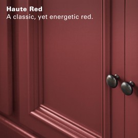 KILZ Tribute Cabinet Paint & Trim Paint, Interior/Exterior, Semigloss, Haute Red, 1 Gallon