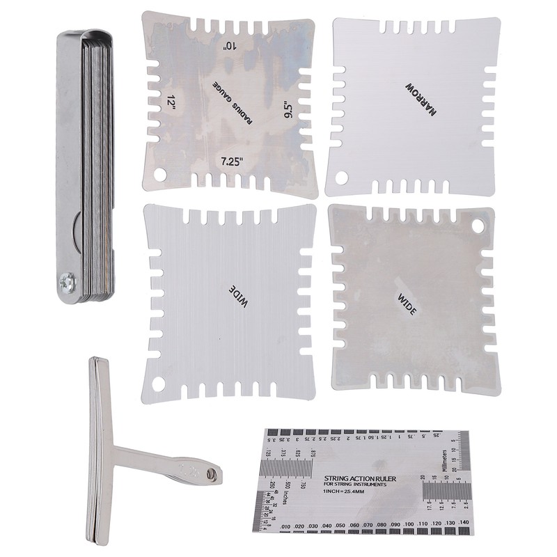Guitar Measuring Set String Distance Height Radian Ruler Stainless Steel