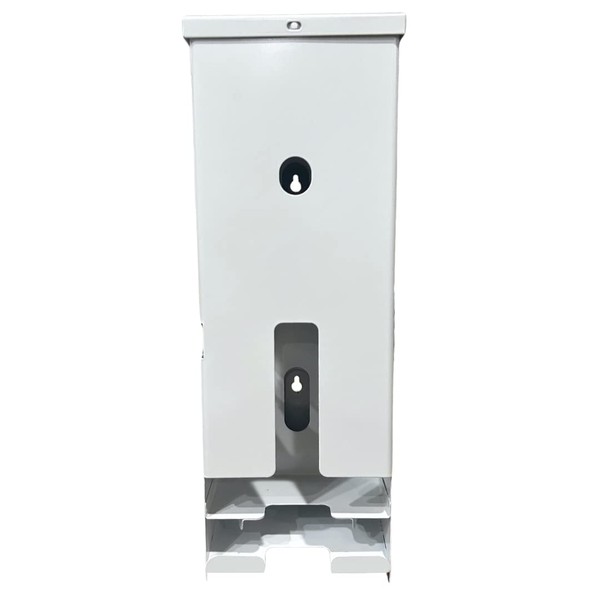 Tampon and Sanitary Napkin Dispenser, White Steel, Free Vending