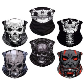 Neck Gaiter for Men Women Headwear Bandana Head Wrap Face Scarf Mask Cover Warmer Balaclava-Seamless & Versatile (A-Classic Skull Series)