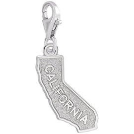 Rembrandt Sterling Silver California Charm with Lobster Claw Clasp, Charms for Bracelets and Necklaces