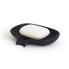 Bosign Soft Seifenschale mit Ablauf, Silikon, Schwarz, 1