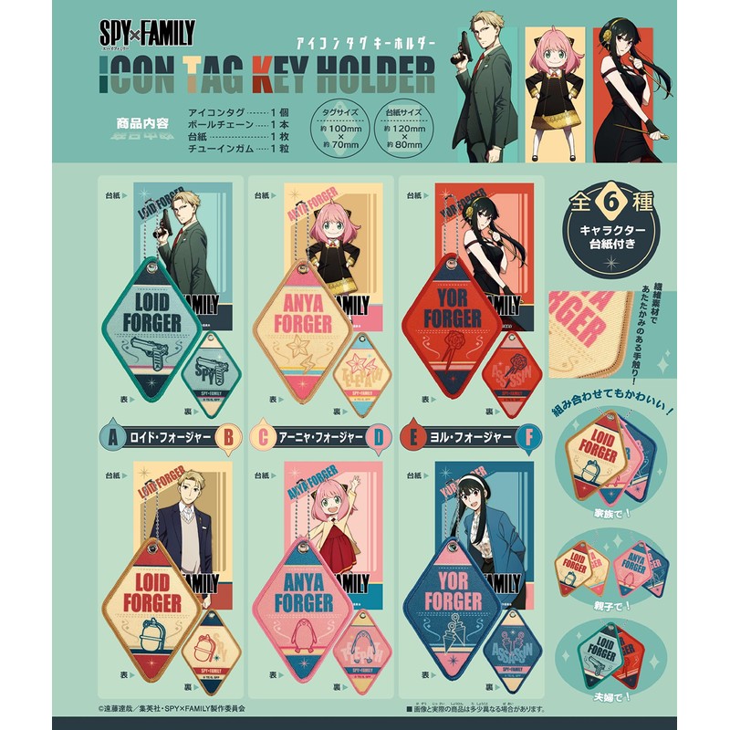 SPY x FAMILY Icon Tag Keychain, Pack of 10, Candy
