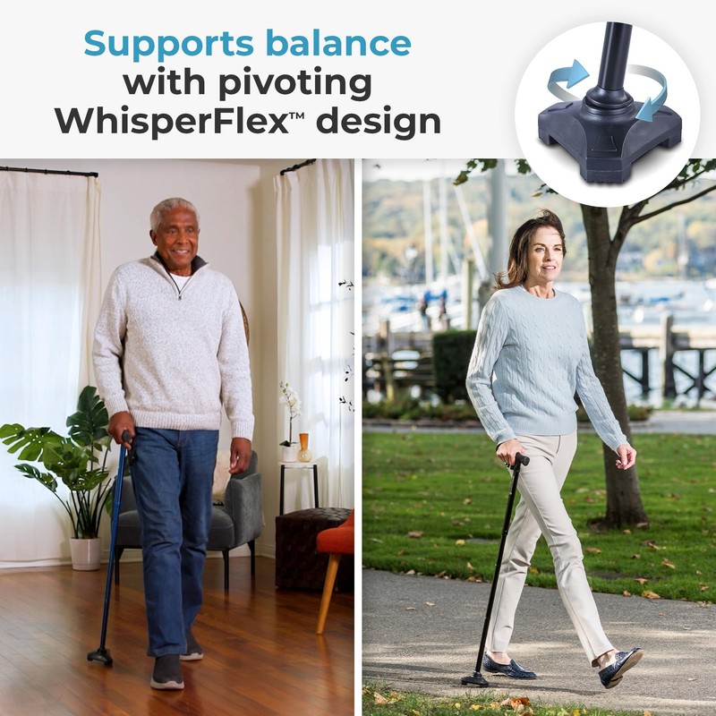 HurryCane Freedom Edition Folding Walking Cane, Pathfinder Purple