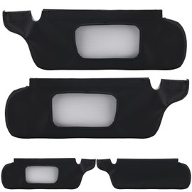 Sun Visor Cover for Ford Mustang 1994-2004, Vinyl Leather Trim Left & Right Sun Visor Replacement Cover Anti-Scratch Car Sunvisor Protector Covering 2PCS (Black Stitch)