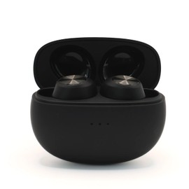 TRON TECH XY12 Premium Bluetooth Earbuds with Wireless Charging Case, Waterproof Stereo Headphones, in Ear Built in Mic Headset, Premium Sound with Deep Bass, White Silver for iOS Android (Black)