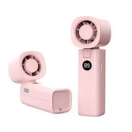 Mizong Personal Handheld Fan, Portable 3-in-1 High-Speed Turbo Fan with 5 Gear Wind, USB Mini Personal with 4000mAh Rechargeable Battery for Outdoor/Summer/Travel/Camping/Vacation Essentials Pink