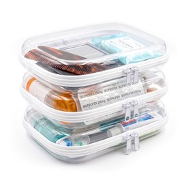 Diravo 3 piezas de funda rígida transparente con cremallera, bolsas transparentes con cremallera, bolsa de aseo rígida para viajes, estuche de almacen
