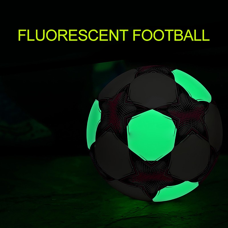Reflective Football PU Glowing Sports Soccer Ball with Pump for
