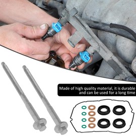 Foribyw, Fuel System Fuel Injector Seal Ring Kit Compatible with Mk7 2.2 2.4 3.2 Tdci 2006-2016 Heat-Resistant Injector O-Ring Kit Sturdy Fuel Injector Sealed Replacement Kit with 2 Bolts