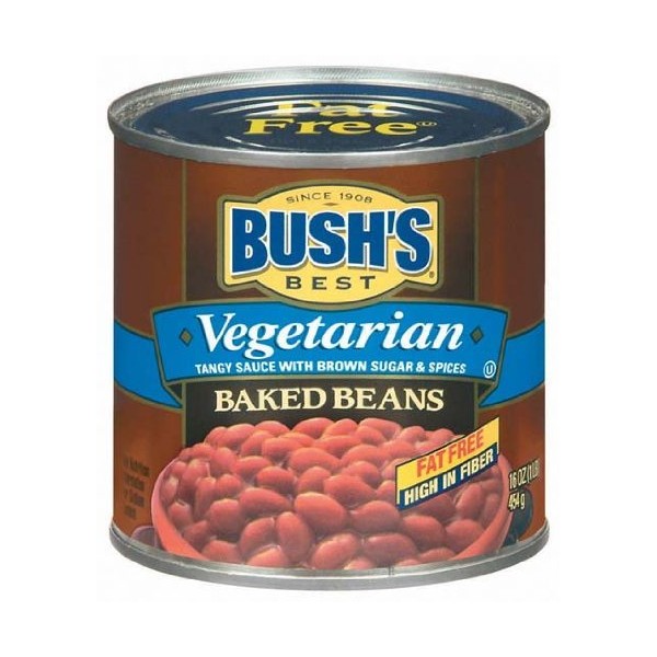 Bush's Best Vegetarian Fat Free Baked Beans 16 Oz (Pack of 6)