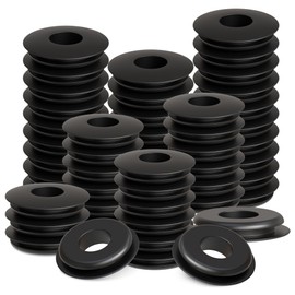 Ailbiuko 50 Pcs Rubber Glad Hand Seals, Black Round Gladhand Gaskets for Semi Trucks Trailers Brake Air Hose Part Number 10028