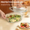 Luvan 2.8L/3Qt Glass Casserole Dish with Lid, Ribbed Oval Glass
