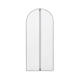 Compactor Clothes Cover Bag, Long Length for Dresses and Coats, Zip Closure, Anti-Dust, World of Storage Range, White, 60 x 137 cm, RAN631, NON WOVEN 75G