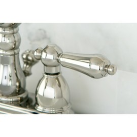 Kingston Brass KB1606AL Heritage 4-Inch Centerset Lavatory Faucet with Metal Lever Handle, Polished Nickel