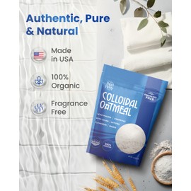 Palm and Plenty 100% Organic Colloidal Oatmeal - Unscented, Ideal for DIY Bath Products, Skincare, Cosmetics, Natural Oatmeal Bath for Itching Adults, Soothing Agent for Itchy, Irritated Skin, 16oz