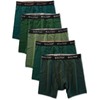 Bolter Men's 5-Pack Boxer Briefs Cotton Spandex Stretch (4X-Large, Greens)