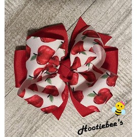 Apple Twisty Pinwheel Hair Bow