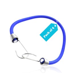 MARINE CITY - Cordón elástico Azul con Gancho de Acero Inoxidable de 20 Pulgadas para Infantes de Marina - Barcos - Camping - Barcos - Cordón elástico de Amarre (20 Pulgadas)