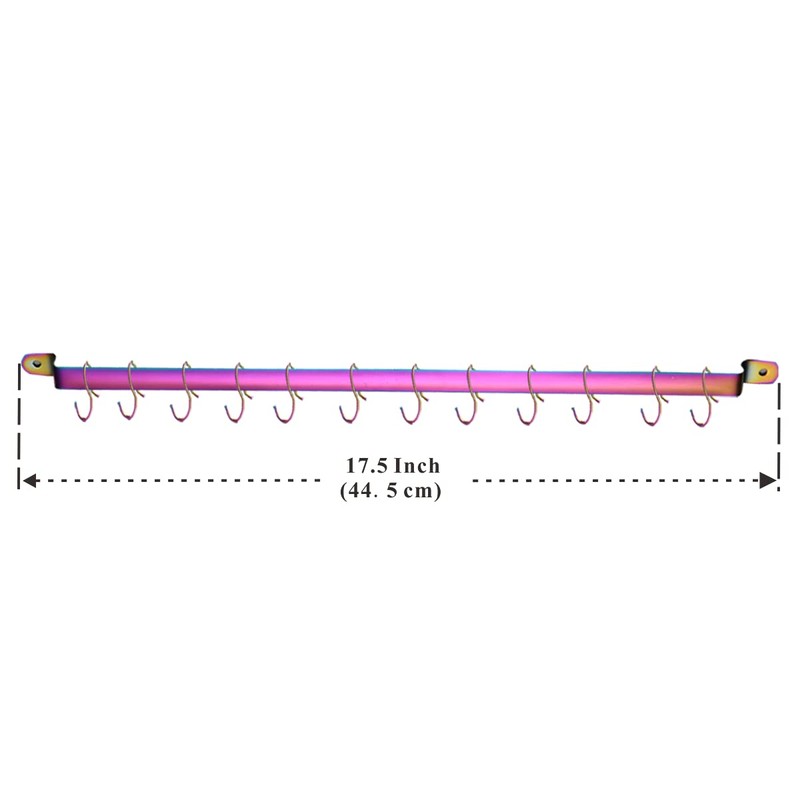 Kyraton Kitchen Utensil Rack, Kitchen Rack With Rainbow Titanium Plating,Rail