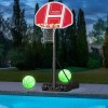 Portable Basketball Hoop 5.5-6.1Ft Height Adjustable LED Poolside Gift for