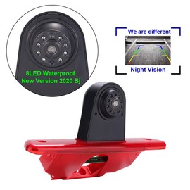 HD Caravan Transporter Reversing System Brake Light Reversing Camera Roof Camera Parking Aid with Angle Adjustable Compatible with Peugeot Expert / Fiat Scudo / Citroen Jumpy / Toyota Proace