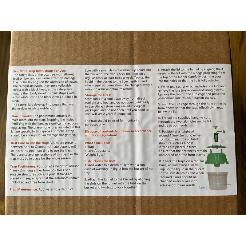 Box Moth Trap - 1 Trap & 4 Pheremone Lures
