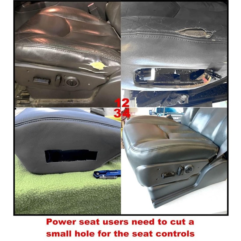 GXARTS Driver and Passenger Side Bottom Replacement Leather Seat Cover