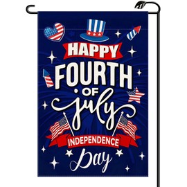 Happy 4th of July Garden Flag 12x18 Inch Vertical Double Sided Patriotic Memorial Day Independence Day Small Flags Farmhouse Outside Decoration For Yard (ONLY FLAG) MG36